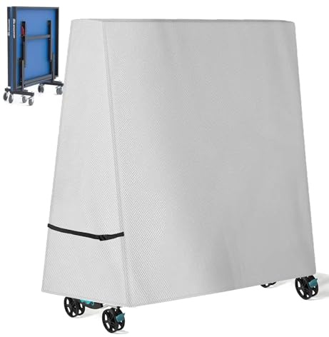 Tischtennisplatte Abdeckung, 600D Wasserdichte Abdeckung für Tischtennisplatte, Outdoor Pingpong Schutzhülle Tischtennis Abdeckhaube Reißfest Wasserdicht Winddicht UV-Beständiges -- 166x72x186cm