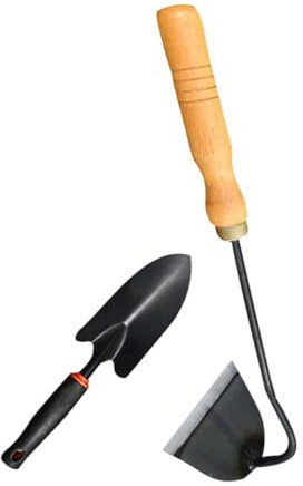 INOOMP 1ensemble Set De Outils De Jardinage Bois Avec Houe Et Pelles Pour Désherbage Et Plantations Outils Pratiques Et Légers Pour Jardin Bureau Et École