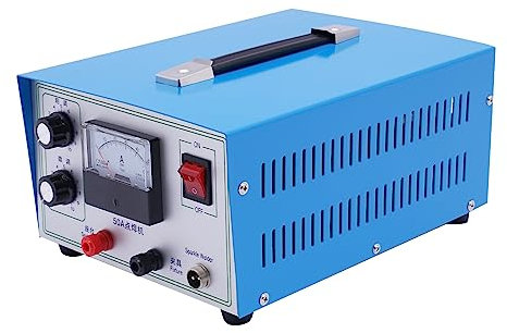 Poste à souder par points, 50 A, multifonction, réglable de 0,5 à 1,2 mm, avec pédale dorée et soudeuse pour bijoux en argent, bleu