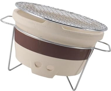 KELUNIS Stufa A Carbone Di Argilla Griglia Per Barbecue Affumicatore Stufa A Carbone Per Barbecue Con Griglia A Rete Metallica Per Barbecue All'Aperto Campeggio E Viaggi