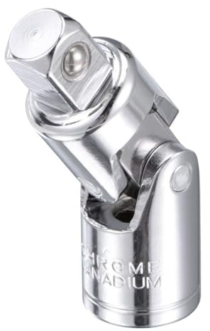 TA-VIGOR 1/2 Inch Drive Universal Joint Swivel Deep Impact Socket, Heavy-Duty Cr-V Steel Swivel Adapter with Spring-Loaded Detent for Ratchets, Socket Wrenches and Tight Spaces