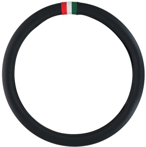 8719965025028 All Ride Lenkradbezug Auto und LKW 44-46cm – Lenkradhülle mit Italienischer Flagge – Lenkradschutz Dicke 10cm – Auto Zubehör Innenraum – Schwarz