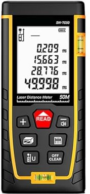 Télémètre laser/r 50 m, 70 m, 100 m, 120 m, ruban à mesurer numérique, télémètre avec distance, surface, volume, auto-étalonnage(SW-TG70 70M)