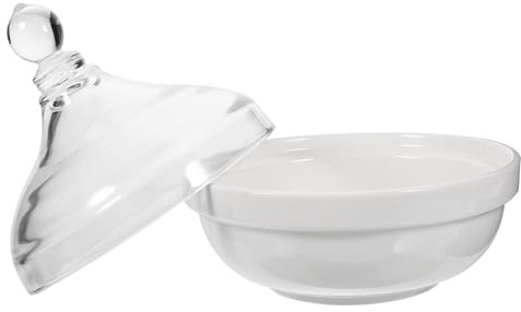 HIAKDOFT Bol à Dessert avec couvercle bol pour fruits pour comptoir de cuisine adorable design pied céramique