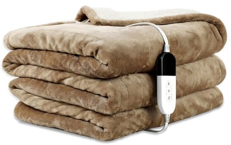 COZYTY Heated Blanket 150 x 200 cm, Machine Washable Electric Throw, Linen