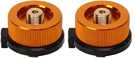 aqxreight 2 Pcs Camping Stove Adapter Automatic Shut Off Nylon Copper Aluminum Alloy Lightweight Portable Adapter
