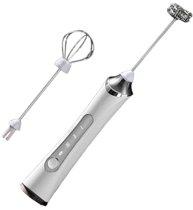 Espumador de leche eléctrico portátil recargable de acero inoxidable, espumador de mano, mezclador de bebidas, espumador de café, espumador de leche portátil USB