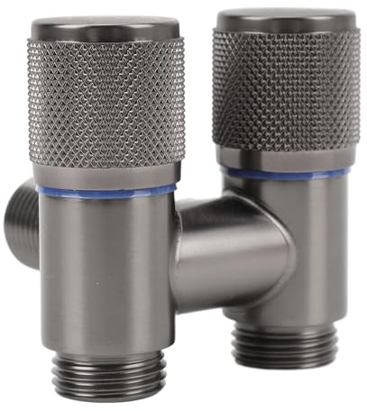Fafeims Vanne d'angle 1 Entrée 2 Sorties avec Doubles Interrupteurs Séparés, Interface Filetée Universelle pour la Maison, Vanne d'eau à Double Interrupteur, Conception Permettant D'économiser de