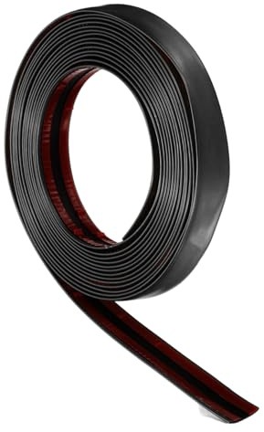 QUARKZMAN 20mm x 5m Wandleiste Abzieh Und Klebefassung Flexibles PVC Selbstklebende DIY Akzente Leiste Für Wand Decke böden Schrank Fliese Kante Rahmen Spiegel Matt Schwarz