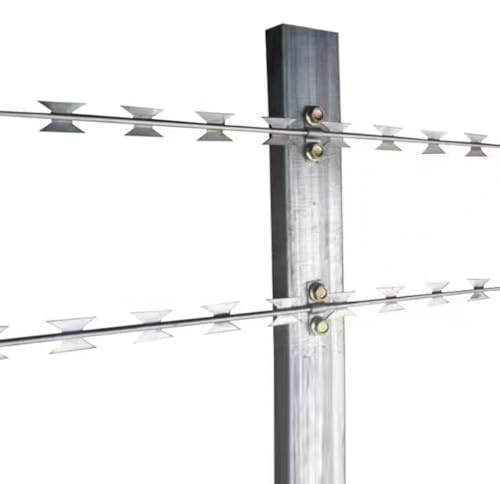 10 stycken väderbeständig högsäkerhetskullingrad tråd, galvaniserat stålstaket för utomhusträdgårdar och gårdar (silver-100 st, 2,4 m/7,87 fot)