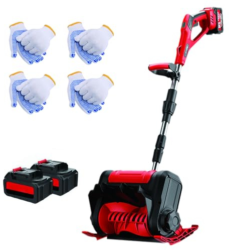 Pelle à Neige Électrique 1000W – Déneigeuse sans Fil avec 2 Batteries 3000mAh, Largeur de Déblaiement 30 cm, Éjection Réglable à 45°, pour Allées, Trottoirs & Terrasses Red