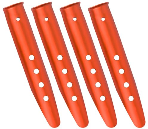 GLEAVI Outdoor Zubehör 4 Stück Aluminium U Förmige Zeltheringe mit Stabilen Löchern Wiederverwendbare Erdanker für Camping Strand und Weichen Boden