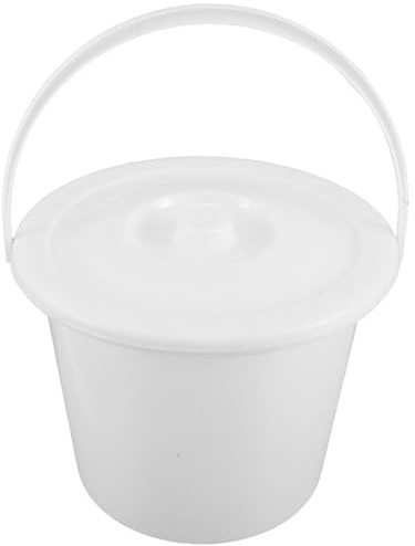 POPETPOP Pot de Chambre Urinoir Portable 3000 Ml avec Poignée et Couvercle Hermétique, Seau Hygiénique en Plastique Blanc Épais, Urinoir de Chevet Unisexe pour Usage et Domicile