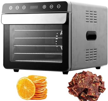 Deshidratador De Alimentos Eléctrico De Acero Inoxidable Con Temporizador De 24 Horas, Temperatura Ajustable De 30 A 85 ℃ Y Pantalla LED. Secador De Verduras, Frutas Y Carnes 8-Tray