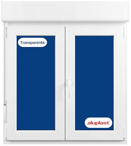 Winwindo - Ventana PVC Reforzada con Persiana | 100x115,5 | 2 Hojas Oscilobatiente | Cristal Climalit TransparentePerfil Aluplast | BlancaNo amarillea Ruido <45db, Aislamiento Térmico | Entrega 24/48h