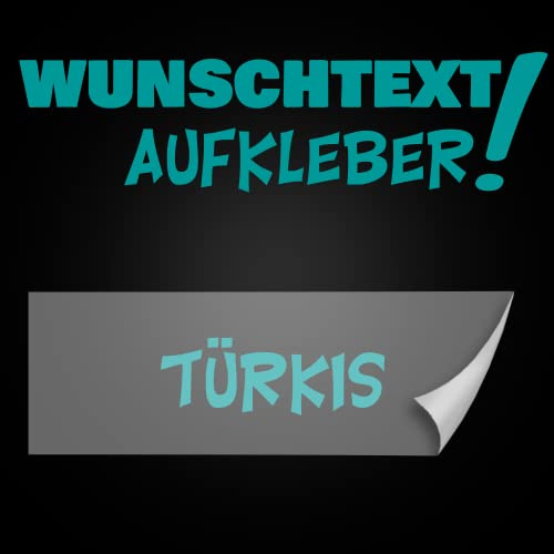 Aufkleber Buchstaben Zahlen Wunschtext selbst gestalten inkl. Vorschau ab 10 bis 100cm Länge (054 türkis)