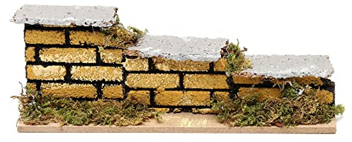 Holyart Ponte presepe, ruscelli, staccionate: Muretto mattoni presepe 15x5x3 cm (modelli assortiti)