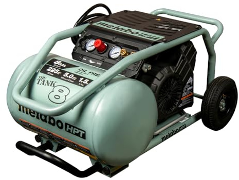 Metabo HPT Air Compressor, THE TANK, 8-Gallon Trolley Air Compressor, 225 PSI, Versatile for Use with Framing, Siding, Finish, or Roofing Nailers, Easy Mobility with Rubber Tires, EC1315S