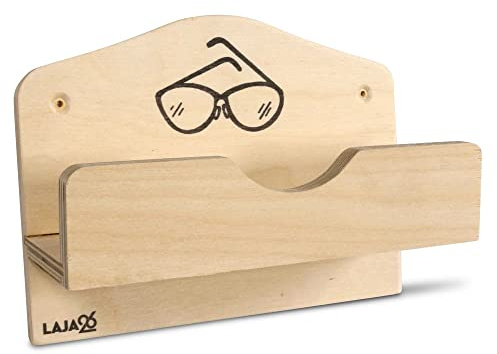 LaJa26 Sauna Brillenregal für 1x Brille - FSC Espenholz - Ablage aus Holz - Naturbelassen - Beständig gegen Wärme und Luftfeuchtigkeit - Schmuck Handy - Fertig montiert - Handarbeit Made in Europe