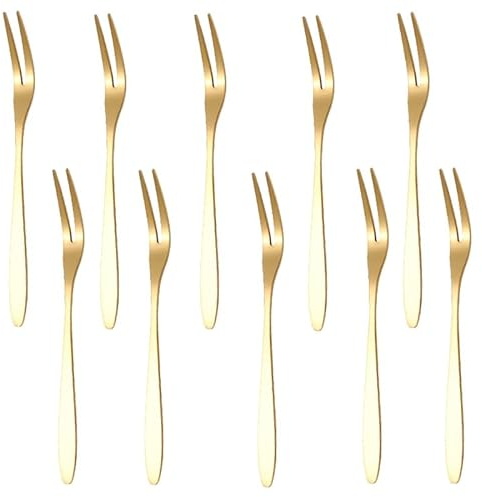 Kuchengabeln Gabeln, Dessertgabeln Edelstahl Set, 10 Stück Obstgabeln Vorlegebesteck Fruchtgabel, Kleine Tafelgabeln Pommesgabel Küchenutensilien Für Salat, Konditoreien, Obst,Restaurants,Bars