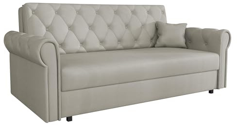 Mirjan24 Sofa Viva Roma IV mit Schlaffunktion, 4 Sitzer Polstersofa mit Bettkasten inkl. Kissen, Schlafsofa, Bettsofa, Sofagarnitur, Farbauswahl, Wohnlandschaft (Paros 02)