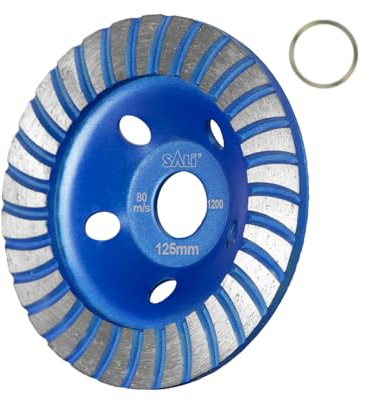 SALI Premium Diamant-Schleiftopf 125x22,2mm Schleifscheibe 20mm Diamant Schleifteller Universal,für Beton, Naturstein, Fliesenkleber, Granit