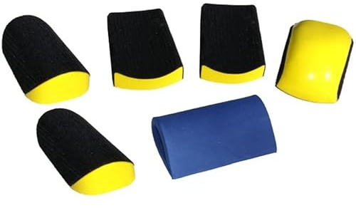 SIO Juego de Tacos de Lijado Profesional 6 Piezas 150 mm – Tacos Planos, Cóncavos y Convexos para Carrocería, Pintura y Reparación de Superficies – Soporte para Discos y Lijas de 150 mm