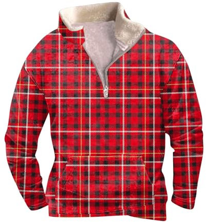 KONG JIMFAN Hoodie Herren Shirt Mit Dem Wind Nach Westen Hoodie Hoodie Y2k Jumper Herren Geschenke Herren Winterjacke Zipper Hoodie Y2k Hemd Unter Pullover Herrenanzug Beige(Red,L)