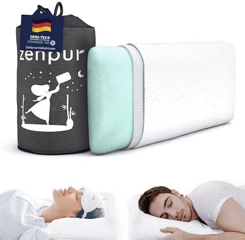 ZenPur Nackenstützkissen – Mittel 13cm Höhe Memory Foam Kissen, Ergonomisches Nackenkissen Kopfkissen, Kissen für Seitenschläfer, Schlafkissen gegen Nackenschmerzen (35x70 cm)