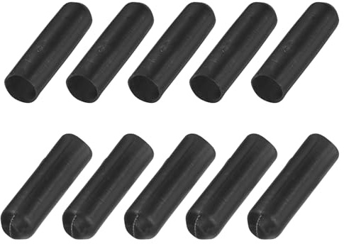 QUARKZMAN 30 Stück Schrumpfkappen 10mm ID x 42mm L Gummikappen Hitzebeständig, 3:1 Schrumpfverhältnis Gummistopfen mit Kleber, Gummi Schutzkappen für Schrauben, Gummi Endkappen Schwarz