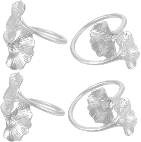 Cabilock 4stücke Ginkgo Serviettenringe Metall Herbst Hochzeit Restaurant Tischdeko Serviettenhalter Form