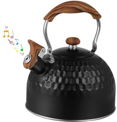 Tea Kettle Stovetop Whistling Teakettle Teapot, Stainless Steel, 2.5 L Black