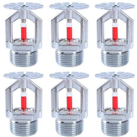 ACYOGIE Feuer-Sprinklerkopf – Kupfer-Chrom, 1,9 cm NPT 68.3 °C (68.3 °C) Pendent Typ Spray, K80 schnelle Reaktion automatisches Feuersprinklersystem für Fabrik, Einkaufszentrum, Lagergebäude, 6 Stück