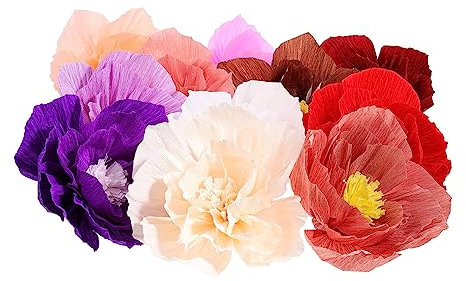 CAXUSD 11stücke Papierblumen Für Wohnzimmerdeko Fensterdekoration Künstliche Blumen Aus Seidenpapier Gemischte Farben Party Und Weihnachts-Dekoration