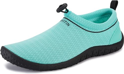 WHITIN Chaussures Aquatiques avec Semelle Epaisse Unisexe pour Hommes Femmes Antidérapant Séchage Rapide Respirant Été Plage Chaussures d'eau Vert 38