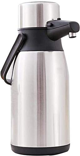 Airpot with Pump Mechanism Pump jug Vacuum jug Thermos Flask Made of Stainless Steel, 24 Hours hot or Cold, -3.0L