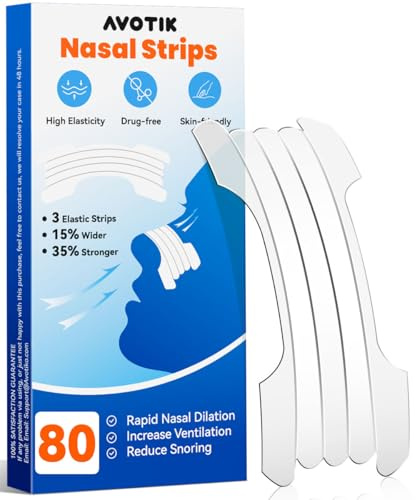 Snoring Aids Nasal Strips for Men: Nose Strips Anti Snoring Apnea Relief Devices for Women Kids - Breathing Aid Snore Reducing Stopper Nasal Dilators Openner Tape Sleep Easy Sport - 80 Count (Clear)