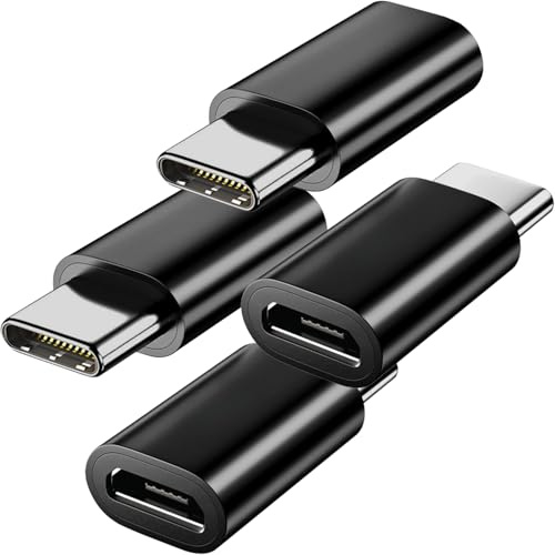 pluX 4 Pack Micro USB to USB-C Adapter, Type C (Male) to Micro USB (Female) Converter Type C Adapter Compatible with Galaxy S8/S8+, S20 Note 20, Huawei P10 Plus/Honor 8, LG G6 and More(Black)