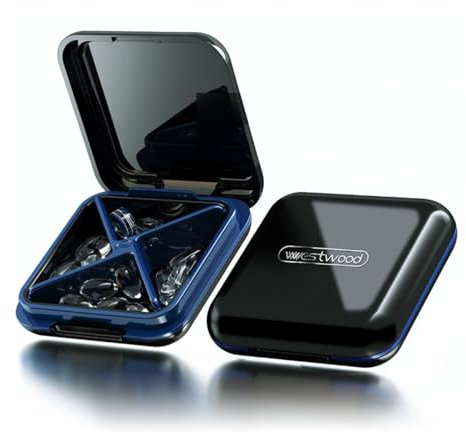 Pillendose Klein, 4 Fächern Tablettendose für Unterwegs, Tablettendose, BPA Frei Pill Box, Tablettenbox Klein Zur Tägliche Reise Aufbewahrung von Medikamenten Vitaminen