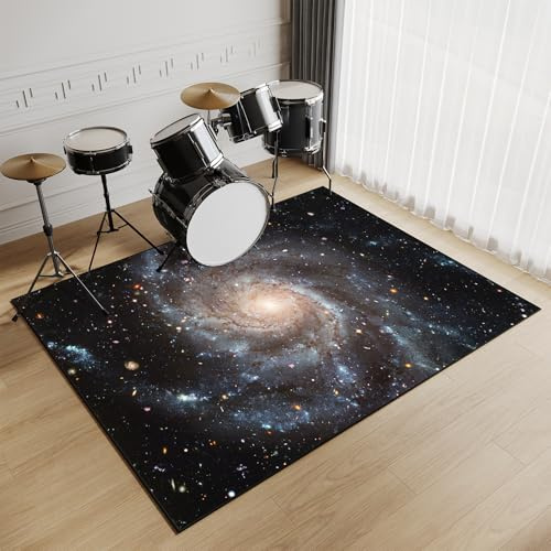 Z·Bling Schlagzeug Teppich 130x160cm,Schlagzeugteppich Rechteckig rutschfest,Schallschutz Teppich für e Drumset,Schlagzeug Elektronisch,Drum Kit,Klavier (Mehrfarbig 34)