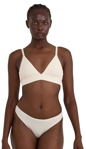 Organic Basics Women's Core Organic Cotton Triangle Bralette, Soft Vanilla, Small