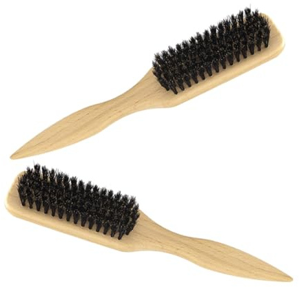 FOMIYES 2stücke Bartbürste aus Wildschweinborsten mit Ergonomischem Griff Bartkamm für Haarschnitte Bartstyling und Reinigung Praktisch Langlebig und Komfortabel für Männer