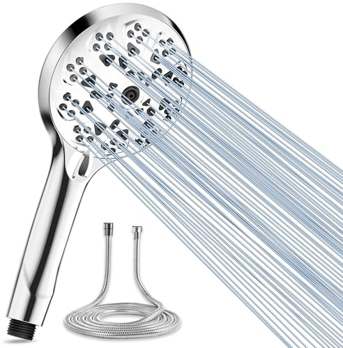 Magichome High Pressure 10 Modes Shower Head with 1.5m Hose, Premium Chrome-Plated Powerful Shower Head for Bathroom
