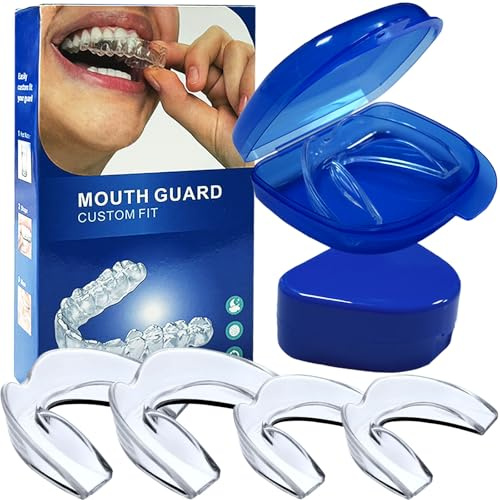 Protège-dents Moldable pour Bruxism - 4 Pièces 2 Tailles Protège-dents réutilisable - SANS BPA - Contre le bruxisme et grincement des dents