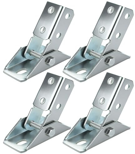 MUXHEL 4 Pcs Strut Channel Adjustable Brace Fitting for 1-5/8 Channel, Strut Hinged Base Bracket, 3/16 Thick Solar Panel Brackets