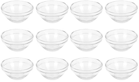 Bols en Verre Transparents Masque Facial Lot de 12 pour Huile | Surface Lisse sans Bavure, Format Pratique pour Maison et Déplacement, Usage Salon Beauté