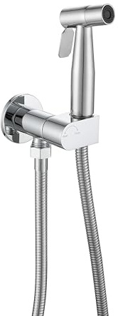 Premium Handheld Douche Bidet Shattaf Sprayer Set with Anti-Flood Valve, SUS304 Stainless Steel, Brass Valve, 1.2m Hose, Chrome Finish. Child - Friendly. Auto Shut Design