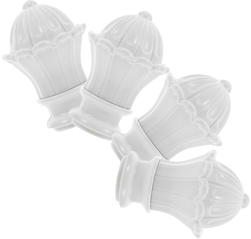 MAGICLULU Aste per Tende in Plastica 4 Pezzi Compatibili 26-28mm, Cappucci Decorativi da Interno, Semplici Tappi per Finestre Casa e Ufficio
