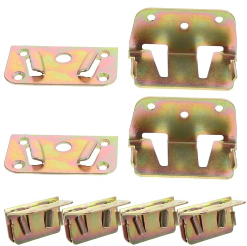 GAROZATION 6 Soportes de Barandilla de Cama en Forma de U de 1,8 Mm de Espesor Hebilla de Bisagra, Accesorio para Fijar Vigas, Herrajes para Marcos de Cama, Instalación Fácil para Muebles