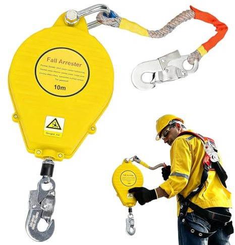 YAOYAOO Dispositif Antichute à Rappel Automatique pour Toiture (Jaune,10m)